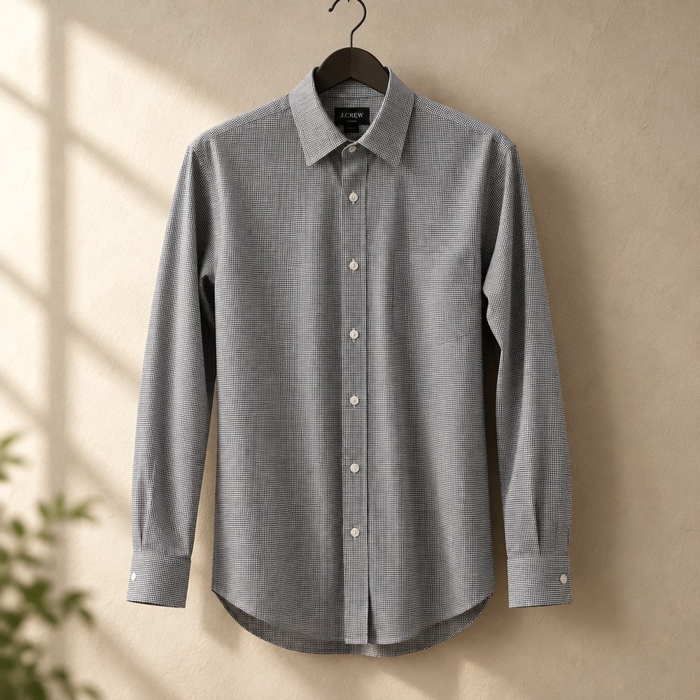 Lauren Ralph Lauren Men's Long Sleeved Gingham B&W Button Down  15.5 (Med)